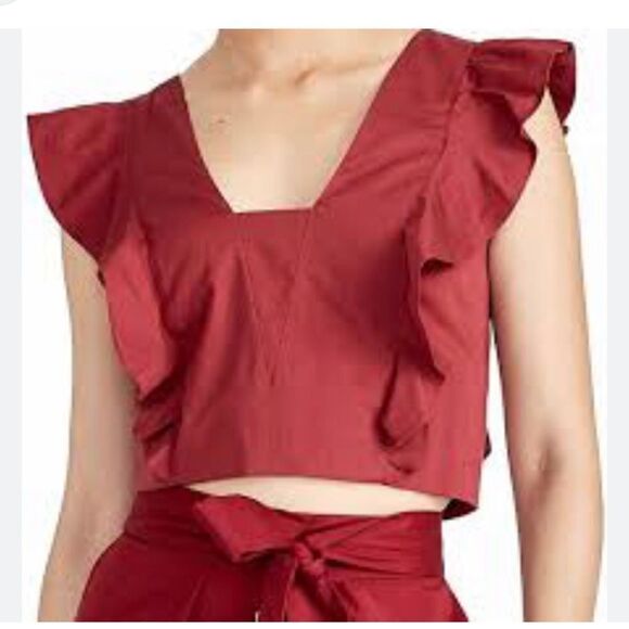 RACHEL Rachel Roy Tops - Rachael Ray Marcia Crop Top Black Cherry Size Small